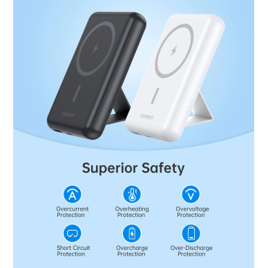 Choetech B662 belaidis MagSafe 5000mAh Powerbank – juodas 8 Choetech B662 belaidis MagSafe 5000mAh Powerbank – juodas 8