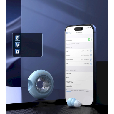 Choetech BH-T22 LightAura VocalSound belaidės TWS Bluetooth 5.3 ausinės – mėlynas 3