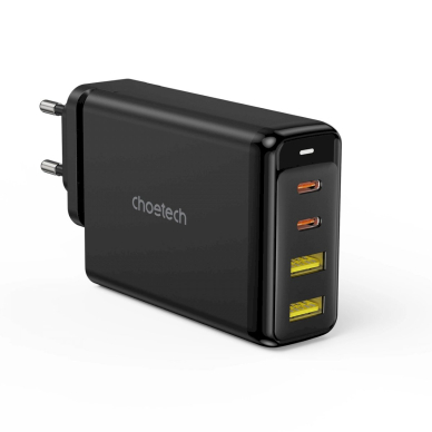 Choetech charger GaN 140W 4 ports (2x USB C, 2x USB) black (PD6005) 1 Choetech charger GaN 140W 4 ports (2x USB C, 2x USB) black (PD6005) 1