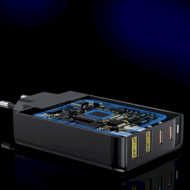 Choetech charger GaN 140W 4 ports (2x USB C, 2x USB) black (PD6005) 6 Choetech charger GaN 140W 4 ports (2x USB C, 2x USB) black (PD6005) 6