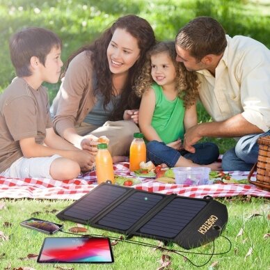 Sulankstomas Saulės Įkroviklis Choetech Foldable Solar Charger 19W 2x USB 2,4A Juodas (SC001) 3