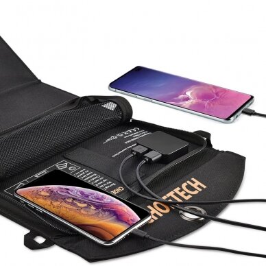 Sulankstomas Saulės Įkroviklis Choetech Foldable Solar Charger 19W 2x USB 2,4A Juodas (SC001) 6