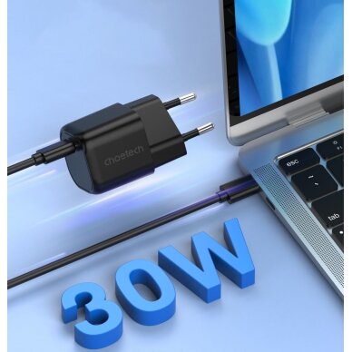 Įkroviklis Choetech GaN USB charger Type C PD 30W (PD5007) Juodas 1