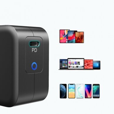 Įkroviklis Choetech GaN USB Type C 61W Juodas (Q6006) 7 Įkroviklis Choetech GaN USB Type C 61W Juodas (Q6006) 7