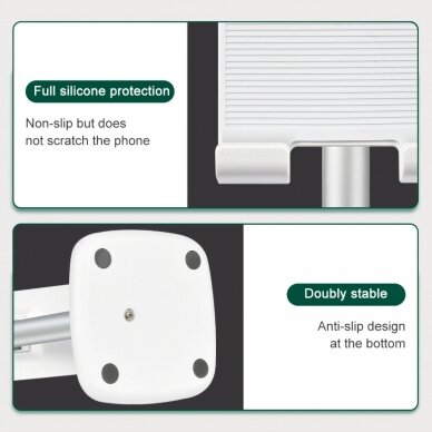 Choetech H035 aluminum stand a phone or tabletadjustment - baltas silver 13 Choetech H035 aluminum stand a phone or tabletadjustment - baltas silver 13