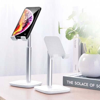 Choetech H035 aluminum stand a phone or tabletadjustment - baltas silver 20 Choetech H035 aluminum stand a phone or tabletadjustment - baltas silver 20