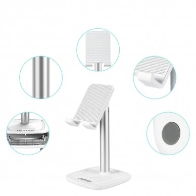 Choetech H035 aluminum stand a phone or tabletadjustment - baltas silver 22 Choetech H035 aluminum stand a phone or tabletadjustment - baltas silver 22