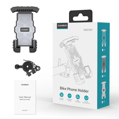 Choetech H067 adjustable bicycle Telfono laikiklis - pilkas 3