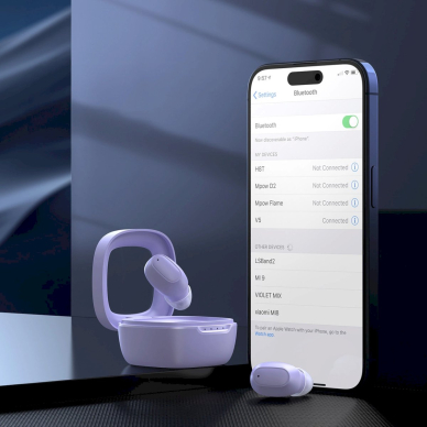 Choetech MEMS belaidės TWS Bluetooth 5.3 ausinės – violetinis 4