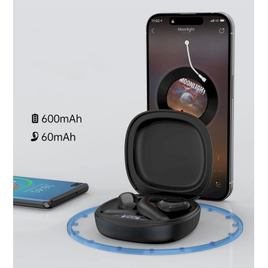 Choetech OWS belaidės TWS Bluetooth 5.3 ausinės – juodas 6