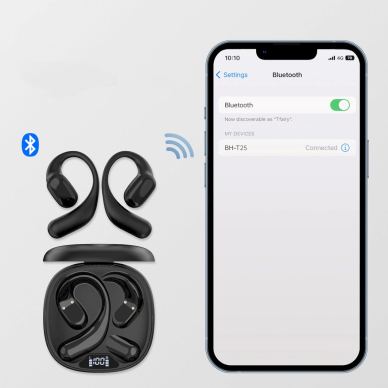 Choetech OWS belaidės TWS Bluetooth 5.3 ausinės – juodas 7