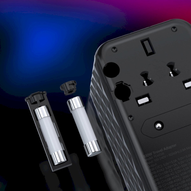 Choetech PD6028 kelioninis adapteris EU/US/AUS/UK 2x USB-C + 2x USB-A 100W – juodas 8