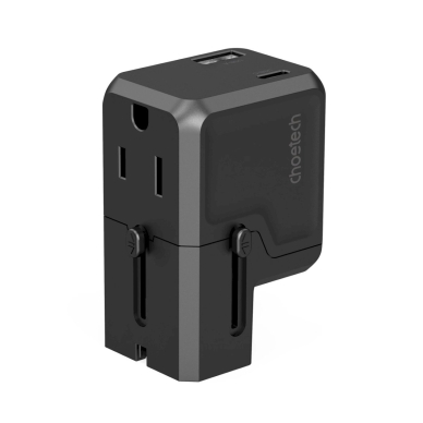 Choetech PD6038 USB-C / USB-A PD 20W kelioninis įkroviklis (USA / EU / UK / AU) – juodas 1