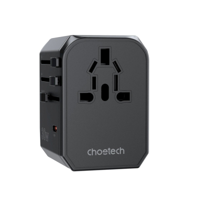 Choetech PD6041 USB-C / USB-A PD 30W kelioninis įkroviklis su 4 kištukais (US / EU / UK / AU) – juodas 12
