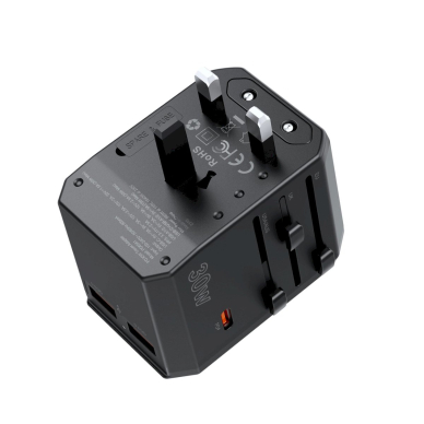 Choetech PD6041 USB-C / USB-A PD 30W kelioninis įkroviklis su 4 kištukais (US / EU / UK / AU) – juodas 2