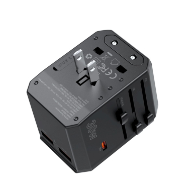 Choetech PD6041 USB-C / USB-A PD 30W kelioninis įkroviklis su 4 kištukais (US / EU / UK / AU) – juodas 3