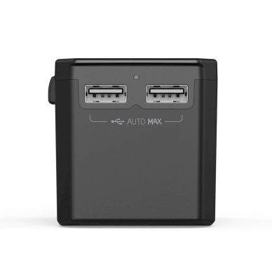 Choetech PD6045 USB-C / USB-A 45W GaN kelioninis įkroviklis su US / EU / UK / AU kištukais – juodas 5