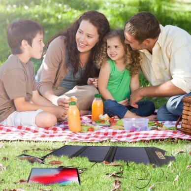 Saulės įkroviklis Choetech SC001 sulankstomas 19 W 2 × USB-A – juodas 12 Saulės įkroviklis Choetech SC001 sulankstomas 19 W 2 × USB-A – juodas 12