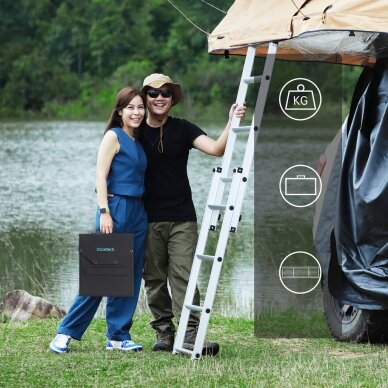 Choetech solar charger 100W foldable 2x USB 1x USB C PD QC Juodas (SC009-V2) 7 Choetech solar charger 100W foldable 2x USB 1x USB C PD QC Juodas (SC009-V2) 7