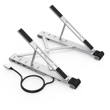 Dokavimo stotelė Choetech HUB-M43 daugiafunkcė stotis nešiojamam kompiuteriui PD / USB-C / HDMI (4K/30Hz) / 2×USB-A / 1×USB-C / 1×SD / 1×TF – juoda