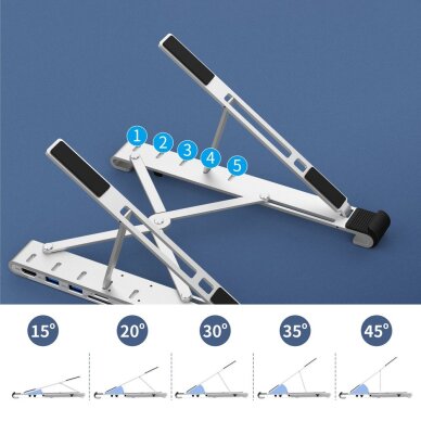 Dokavimo stotelė Choetech HUB-M43 daugiafunkcė stotis nešiojamam kompiuteriui PD / USB-C / HDMI (4K/30Hz) / 2×USB-A / 1×USB-C / 1×SD / 1×TF – juoda 9