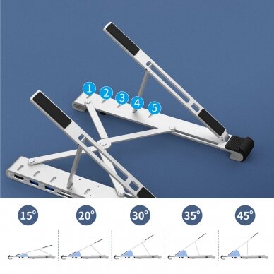 Laikiklis Choetech stand multifunctional station for laptop PD / USB-C HDMI (4K / 30Hz) / 2xUSB-A / 1xUSB-C / 1xSD / 1xTF Juodas (HUB-M43) 9 Laikiklis Choetech stand multifunctional station for laptop PD / USB-C HDMI (4K / 30Hz) / 2xUSB-A / 1xUSB-C / 1xSD / 1xTF Juodas (HUB-M43) 9