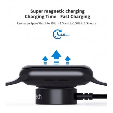 Choetech T319 MFI 5W wireless Įkroviklis Apple Watch + USB-C Kabelis - Juodas 1 Choetech T319 MFI 5W wireless Įkroviklis Apple Watch + USB-C Kabelis - Juodas 1