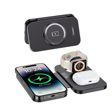 Choetech T616-F 3in1 belaidis įkroviklis suderinamas su Apple ir Samsung įrenginiais – juodas 1 Choetech T616-F 3in1 belaidis įkroviklis suderinamas su Apple ir Samsung įrenginiais – juodas 1