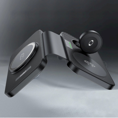 Choetech T616-F 3in1 belaidis įkroviklis suderinamas su Apple ir Samsung įrenginiais – juodas 3