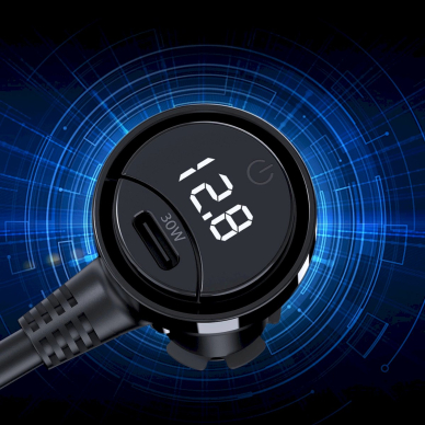 Choetech TC0021 automobilinis įkroviklis 2x USB-C PD + 1x USB-A + 3x cigarečių lizdai – juodas 4