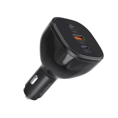 Choetech TC0024 automobilinis įkroviklis 160W 2x USB-C PD 3.1 + 1x USB-A – juodas