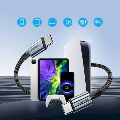 Choetech XCC-1014 USB-C / USB-C PD 60W kabelis – pilkas 3