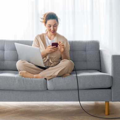Choetech XCC-1014 USB-C / USB-C PD 60W kabelis – pilkas 4