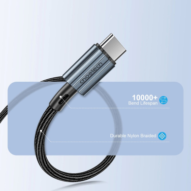 Choetech XCC-1014 USB-C / USB-C PD 60W kabelis – pilkas 5