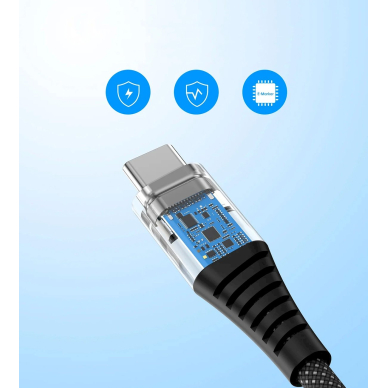 Choetech XCC-1051 magnetinis USB-C / USB-C PD 3.1 kabelis 240W 1.8 m – juodas 3