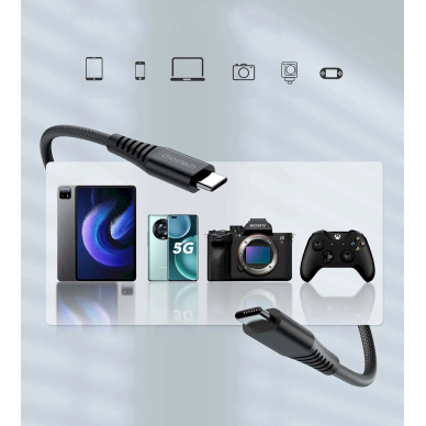 Choetech XCC-1051 magnetinis USB-C / USB-C PD 3.1 kabelis 240W 1.8 m – juodas 4