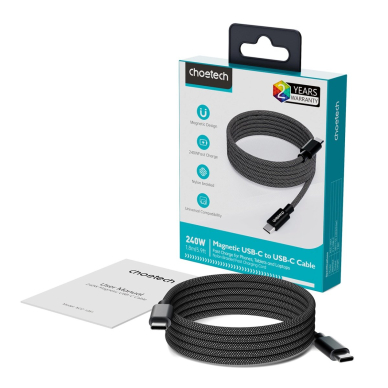Choetech XCC-1052 100W USB-C magnetinis kabelis 1.2 m – juodas 3