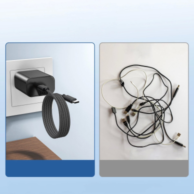 Choetech XCC-1052 100W USB-C magnetinis kabelis 1.2 m – juodas 5