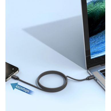 Choetech XCC-1054 240W USB-C magnetinis kabelis su PD 3.1 1.2 m – juodas 4