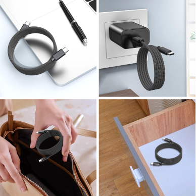 Choetech XCC-1054 240W USB-C magnetinis kabelis su PD 3.1 1.2 m – juodas 7