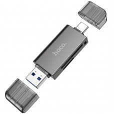 [Užsakomoji prekė] Adapteris USB/Type-C 3.0 MicroSD, SD - Hoco (HB39) - Pilkas