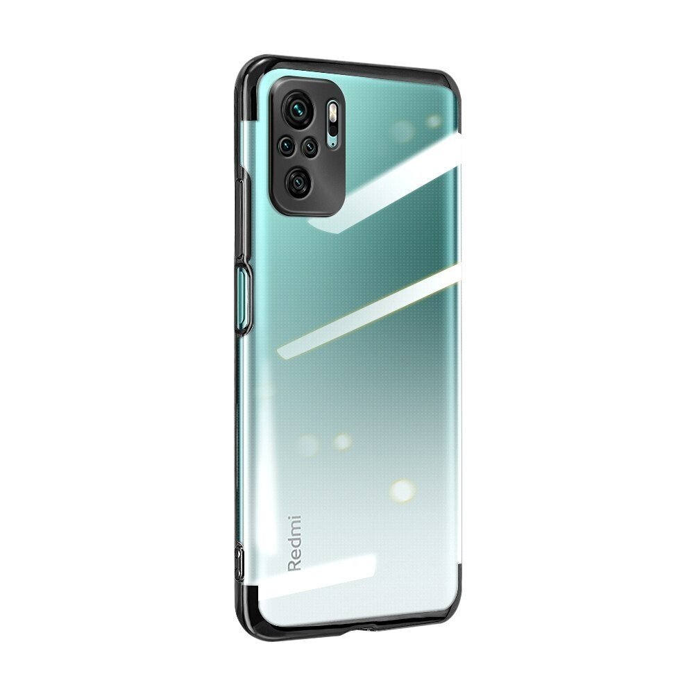 Dėklas Clear Color TPU Electroplating Xiaomi Redmi Note 10 5G / Poco M3 Pro Juodas