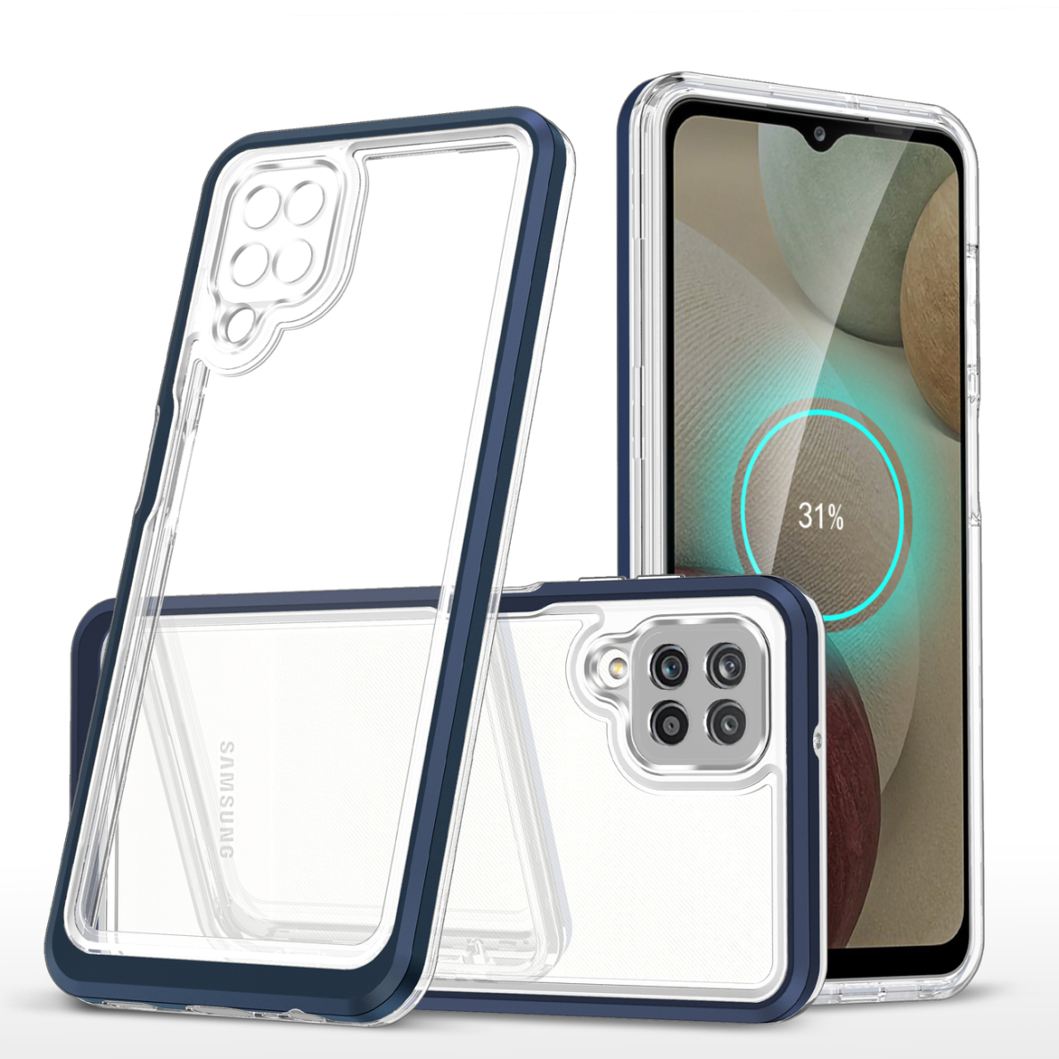 Dėklas Clear 3in1 Samsung Galaxy A12 5G mėlynas 1 Dėklas Clear 3in1 Samsung Galaxy A12 5G mėlynas 1