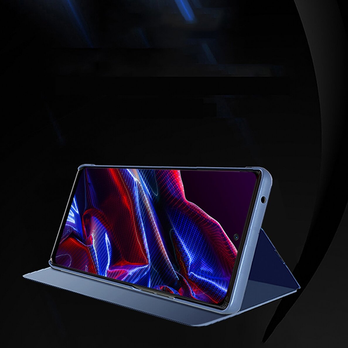 Dėklas Clear View Xiaomi Redmi Note 12 5G / Poco X5 5G Rožinis 1