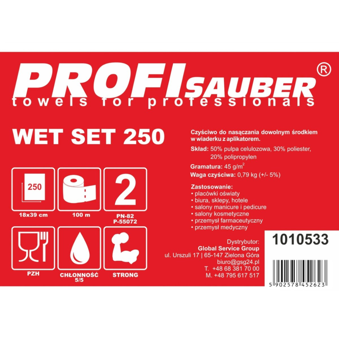 Cloths in a bucketa soaking dispenser ProfiSauber WET SET 250 2 Cloths in a bucketa soaking dispenser ProfiSauber WET SET 250 2