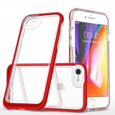 Dėklas Clear 3in1 iPhone SE 2022 / SE 2020 / iPhone 8 / iPhone 7 raudonas