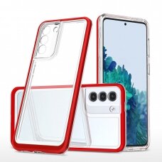 Dėklas Clear 3in1 Samsung Galaxy S22 + (S22 Plus) raudonas