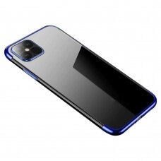 Dėklas Clear Color Case Gel TPU Electroplating Samsung Galaxy A22 4G Mėlynas