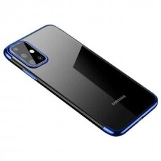 Dėklas Clear Color Case Gel TPU Electroplating su spalvotu kraštu Samsung Galaxy A32 4G Mėlynas