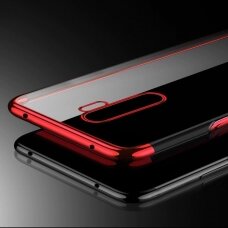 Skaidrus Dėklas Su Spalvotu Rėmeliu Tpu Electroplating Xiaomi Redmi 9 Raudonas